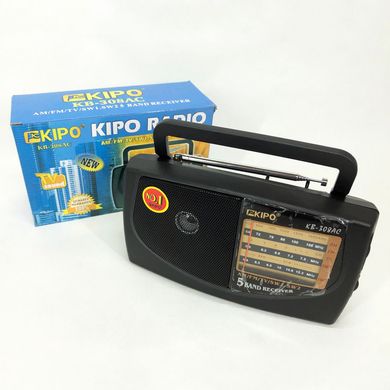 Радіоприймач KIPO KB-308AC - потужний 5-ти хвильовий фм Радіоприймач fm діапазону, Приймач фм радіо ws69592 фото