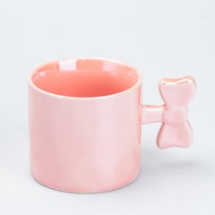 Чашка з ручкою у вигляді бантика керамічна 350 мл Рожева HP7185P фото