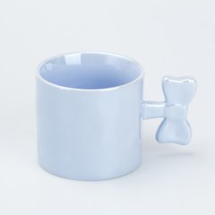 Чашка з ручкою у вигляді бантика керамічна 350 мл Блакитна HP7185BL фото