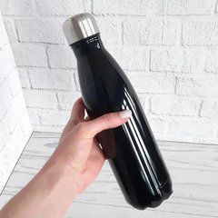 Туристичний термос пляшка UNIQUE UN-1022 500мл для чаю кави води холодних та гарячих напоїв із нержавіючої сталі. RU-748 Колір: чорний 144234 фото