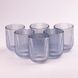 Склянка для напоїв фігурна прозора ребриста з товстого скла набір 6 шт Блакитний HP7112BL фото 3