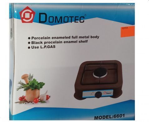 Газова плита DOMOTEC MS-6601 на 1 конфорку. JK-533 Колір білий 55562 фото