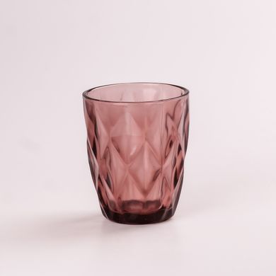 Стакан для напитков фигурный граненый из толстого стекла набор 6 шт Розовый HP032P фото