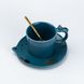 Чашка з блюдцем та ложкою керамічна 250 мл "Кошеня" Синя HP7202BL фото 3
