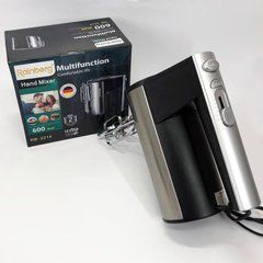 Міксер ручний електричний Rainberg RB-2214 600W 5 швидкостей з підставкою, RA-683 двовіночковий міксер 266239 фото