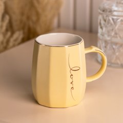 Чашка керамічна для чаю та кави 400 мл Love Жовта HP7188Y фото