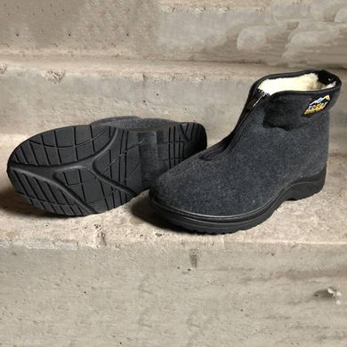 Ботинки мужские утепленные на застежке 43 размер, меховые бурки, обувь рабочие ботинки. Цвет: серый ws26744-2 фото
