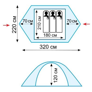 Палатка Scout 3 местная v2 Tramp, TRT-056 TRT-056 фото