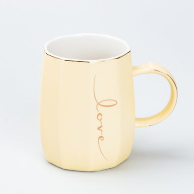 Чашка керамическая для чая и кофе 400 мл Love Желтая HP7188Y фото