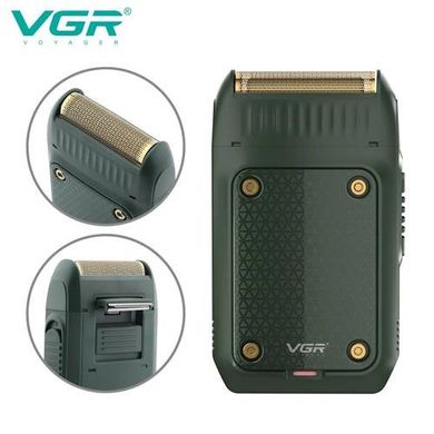 Електробритва портативна чоловіча VGR V-353 професійна бритва шейвер для сухого гоління тример. Колір: зелений ws13611-1 фото