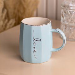 Чашка керамічна для чаю та кави 400 мл Love Блакитна HP7188BL фото
