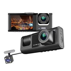 Відеореєстратор автомобільний USB нічний режим 3 камери мікрофон екран microSD G сенсор APPIX С1 AC1B фото