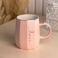 Чашка керамічна для чаю та кави 400 мл Love Рожева HP7188P фото