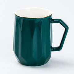 Чашка керамічна для чаю та кави 400 мл кружка універсальна Зелена HP7189GR фото