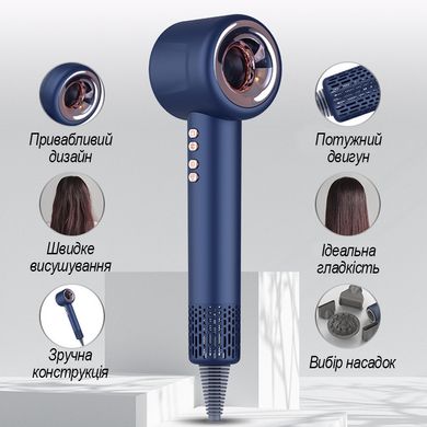 Професійний фен стайлер для волосся Sokany з функцією іонізації 4 насадки PH769BL фото