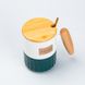 Чашка керамічна з бамбуковою кришкою та ручкою 400 мл Зелена HP7204GR фото 3